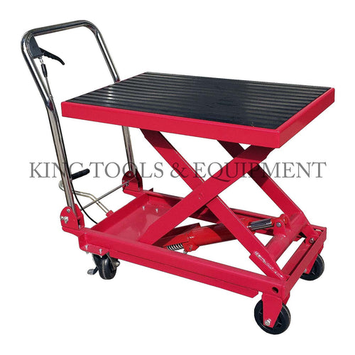 KING 1000 lbs Cap.  Hydraulic Liftable PLATFORM TRUCK w/ Swivel Casters and Wheels