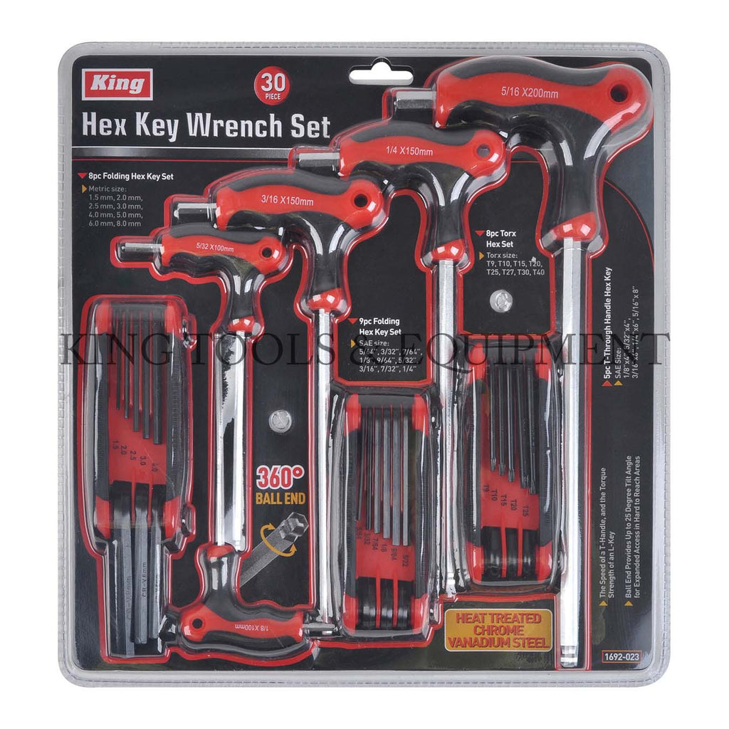 30-pc Assorted HEX KEY WRENCH SET - 1692-0 – King Tools & Equipment