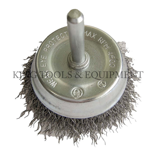 KING 1-1/2" CRIMPED CUP BRUSH, 4500 RPM Max