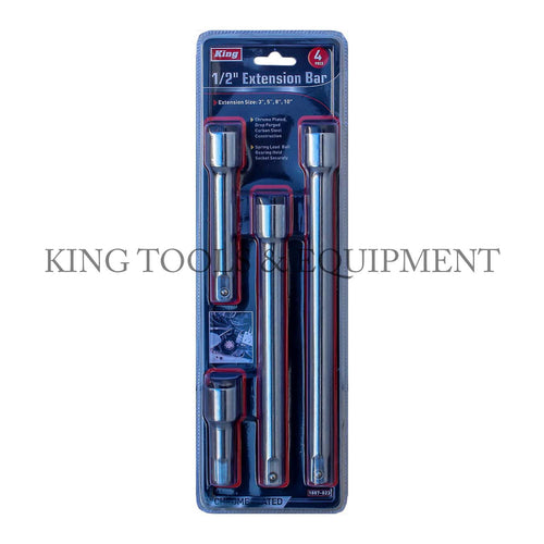 KING 4-pc 1/2" Dr. EXTENSION BAR SET (3" + 5" + 8" +10") SAE