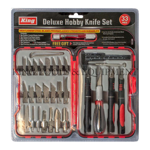 KING 33-Piece Deluxe Exacto HOBBY KNIFE SET