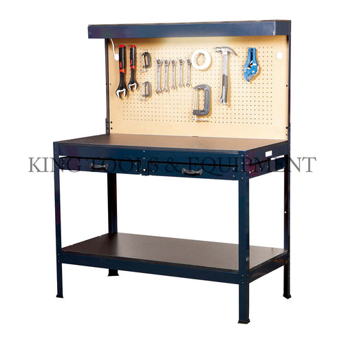 KING 2-Draw WORK TABLE w/ Power Outlet
