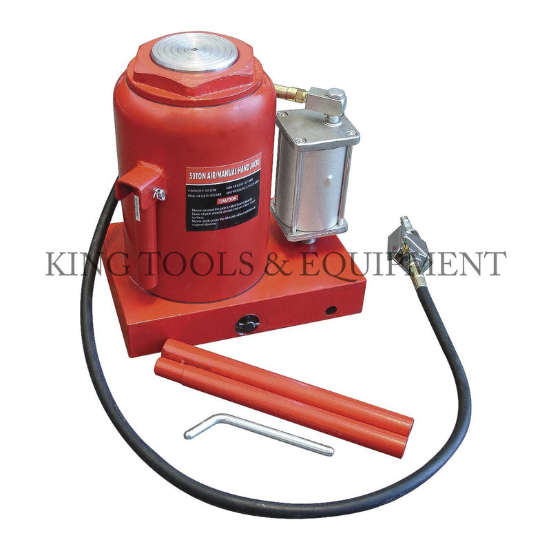 KING 50 Ton Air Hydraulic BOTTLE JACK, Manually or Pneumatically Operation