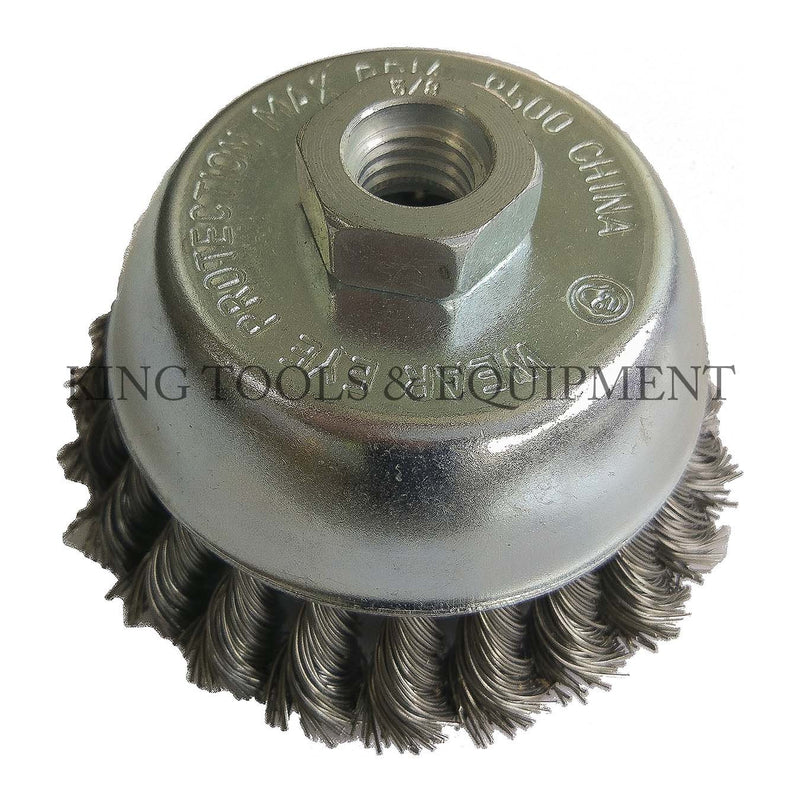 KING 5/8" Dr. 4" Knotted Wire CUP BRUSH