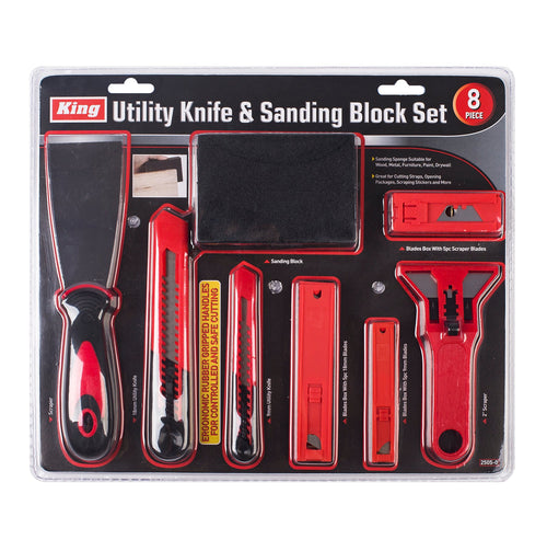 2505-0 - 8-PC UTILITY KNIFE & SANDING BLOCK SET