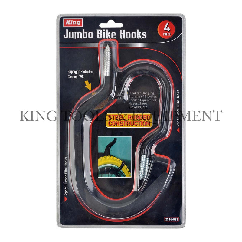 KING 4-pc JUMBO BIKE HOOKS