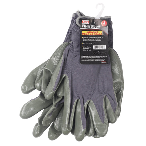2519-0 - 3-PACK NITRILE DIPPED GLOVE SET