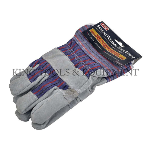 KING 1-Pair Leather Palm General Purpose WORK GLOVES 