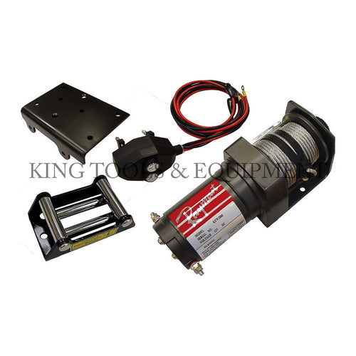 KING Complete 2000 lbs ATV WINCH, ROLLER & MOUNT SET