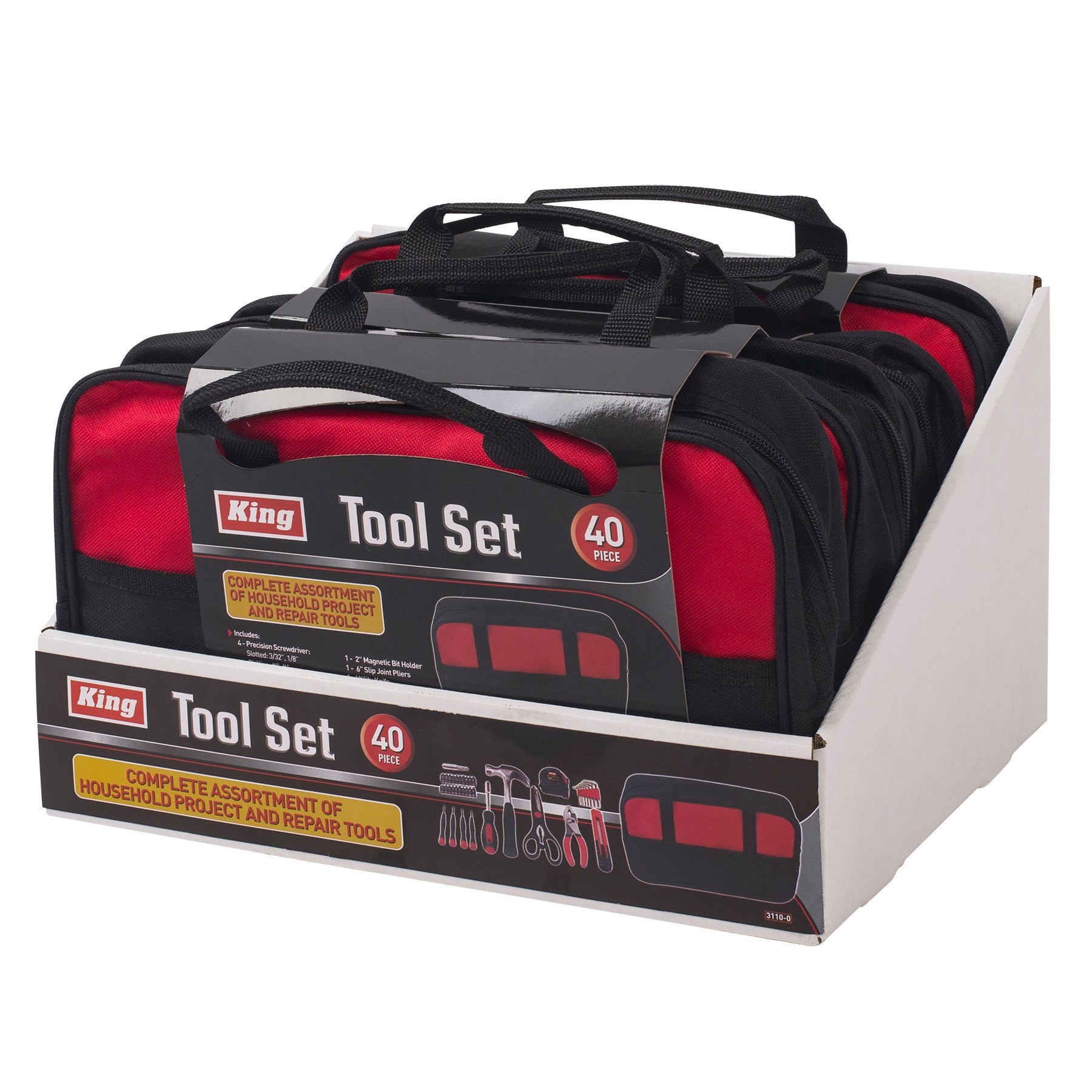 King Rango Tool 3110-0 - 40-PC HOME TOOL SET (DISPLAY CASE) – King Tools & Equipment