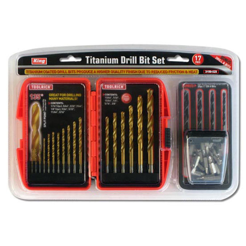 17-PC Titanium Drill Bill Set - 3159-0