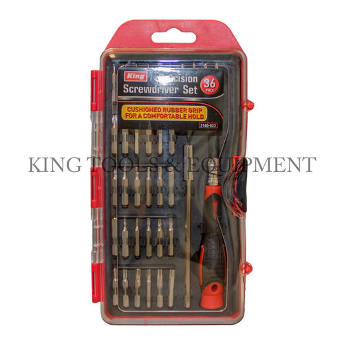 KING 36-pc Precision SCREWDRIVER and BIT SET w/ Case