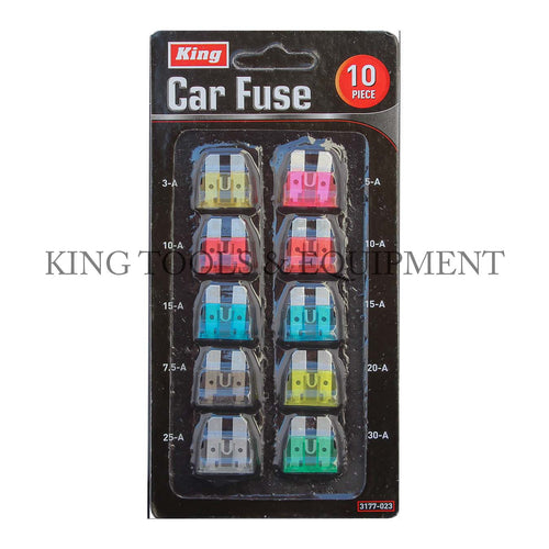 KING 10-pc CAR FUSE PACK (3-A to 30-A)