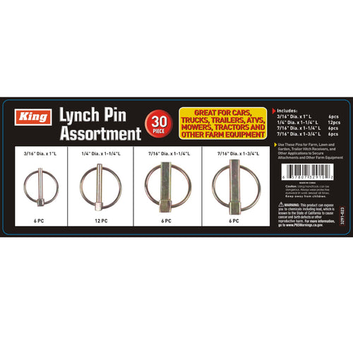 3291-0 - 30-PC LYNCH PIN ASSORTMENT