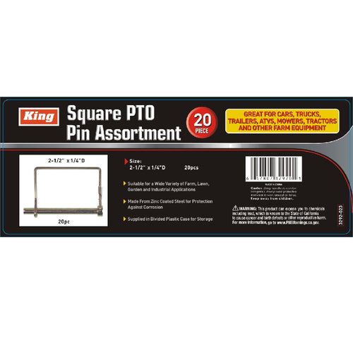 3292-0 - 20-PC SQUARE PTO PIN ASSORTMENT