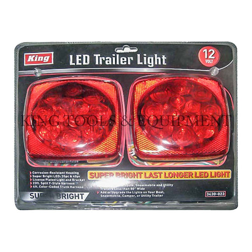 KING 2-pc Complete 12V LED TRAILER LIGHT 