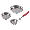 3513-0 - 4-PC MAGNETIC TRAY & TOOL SET, 3PC ROUND, 1PC 15 LBS PICK UP TOOL