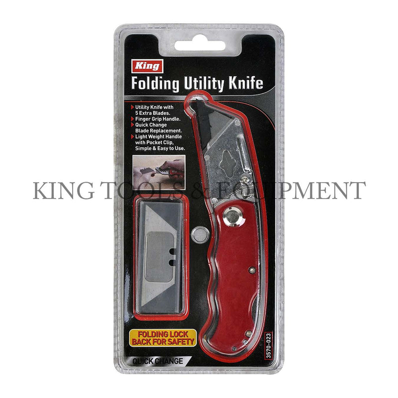 KING Folding UTILITY KNIFE w/ Extra Blades