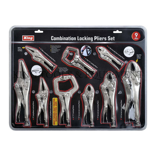 KING 9-pc Assorted Combination LOCKING PLIERS SET