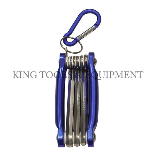 KING Folding Pocket HEX KEY WRENCH SET (5/64" - 1/4") SAE w/ Key Chain